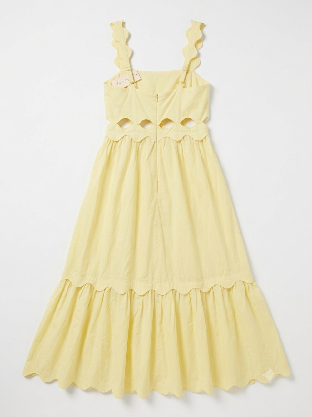 NWT. Petal & Pup Women’s Butter Yellow Scallop-Trim Sundress. Size Medium - Picture 2 of 4